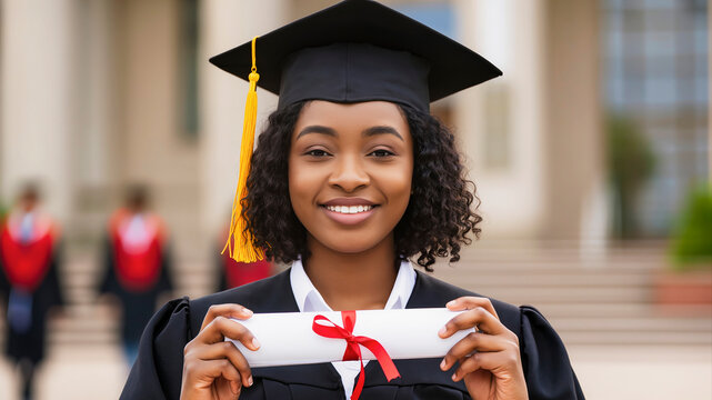 College graduate looking toward the future